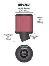 Load image into Gallery viewer, K&N Filter Universal Rubber Round Straight Filter 20 Deg Angled 2-7/16in Flange 3-3/4in OD 4in H Air Filters - Universal Fit K&N Engineering