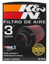 Load image into Gallery viewer, K&N Universal Rubber Filter - Round Tapered 6in Base OD x 3in Flange ID x 6in H Air Filters - Universal Fit K&N Engineering