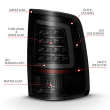 Load image into Gallery viewer, ANZO 2009-2018 Dodge Ram 1500 LED Taillight Plank Style Black w/Smoke Lens Tail Lights ANZO