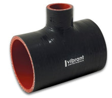 Load image into Gallery viewer, Vibrant 4 Ply Reinforced Silicone T Adapter - 2in Outlet ID x 4in OAL x 1in Branch ID (BLACK) Silicone Couplers & Hoses Vibrant