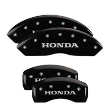 Load image into Gallery viewer, MGP 4 Caliper Covers Engraved Front & Rear Honda Black finish silver ch Caliper Covers MGP