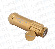 Load image into Gallery viewer, NRG 700 Series M12 X 1.25 Steel Lug Nut w/Dust Cap Cover Set 21 Pc w/Locks & Socket - Chrome Gold Lug Nuts NRG