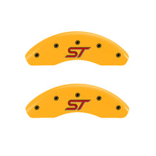 Load image into Gallery viewer, MGP 4 Caliper Covers Engraved Front & Rear ST Yellow finish black ch Caliper Covers MGP