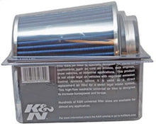 Load image into Gallery viewer, K&N Universal Air Filter Chrome Round Tapered Blue - 4in Flange ID x 1.125in Flange Length x 5.5in H Air Filters - Universal Fit K&N Engineering