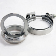 Load image into Gallery viewer, Granatelli 4.0in Mild Steel Mating Male to Female Flanges w/V-Band Clamp Flanges Granatelli Motor Sports