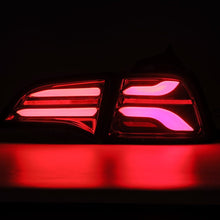 Load image into Gallery viewer, AlphaRex 17-22 Tesla Model 3 PRO-Series LED Tail Lights Jet Black w/Seq Sig Tail Lights AlphaRex