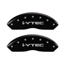 Load image into Gallery viewer, MGP 4 Caliper Covers Engraved Front & Rear i-Vtec Black finish silver ch Caliper Covers MGP