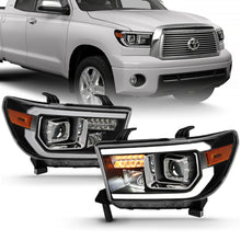 Load image into Gallery viewer, ANZO 2007-2014 Toyota Tundra Projector Light Bar H.L Black Amber(Led High Beam) (Halogen Version) Headlights ANZO