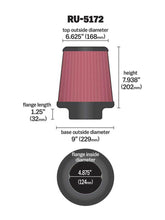 Load image into Gallery viewer, K&N Universal Rubber Filter-Round Tprd 4.875in Flange ID x 9in Base OD x 6.625in Top OD x 7.938in H Air Filters - Universal Fit K&N Engineering
