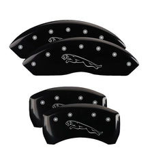 Load image into Gallery viewer, MGP Front set 2 Caliper Covers Engraved Front MGP Black finish silver ch Caliper Covers MGP