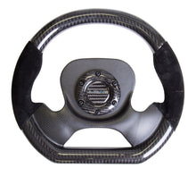 Load image into Gallery viewer, NRG Carbon Fiber Steering Wheel (320mm) CF Center Plate & Two-Tone Carbon w/Suede Trim Handles Steering Wheels NRG