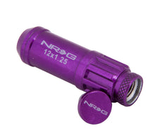 Load image into Gallery viewer, NRG 700 Series M12 X 1.25 Steel Lug Nut w/Dust Cap Cover Set 21 Pc w/Locks & Lock Socket - Purple Lug Nuts NRG