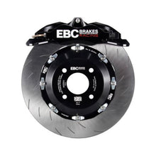 Load image into Gallery viewer, EBC Racing 10-14 Ford Mustang GT 5.0L Black Apollo-4 Calipers 355mm Rotors Front Big Brake Kit Big Brake Kits EBC