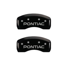 Load image into Gallery viewer, MGP 4 Caliper Covers Engraved Front & Rear Pontiac Black finish silver ch Caliper Covers MGP