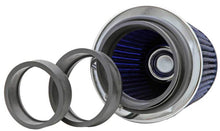 Load image into Gallery viewer, K&N Universal Air Filter Chrome Round Tapered Blue - 4in Flange ID x 1.125in Flange Length x 5.5in H Air Filters - Universal Fit K&N Engineering