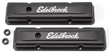 Load image into Gallery viewer, Edelbrock Valve Cover Signature Series Chevrolet 1959-1986 262-400 CI V8 Low Black Valve Covers Edelbrock