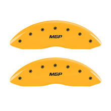Load image into Gallery viewer, MGP 4 Caliper Covers Engraved Front & Rear MGP Yellow Finish Black Char 2005 Lexus GX470 Caliper Covers MGP