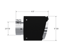 Load image into Gallery viewer, MBRP Universal Carbon Fiber Tip 2.5in ID / 5in OD Out / 6.5in Length Angle Cut Dual Wall Tips MBRP