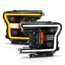 Load image into Gallery viewer, ANZO 18-20 Ford F-150 (w/o Fctry LED) Full LED Proj Headlights w/Light Bar Swtchbk Seq. Black w/Init Headlights ANZO