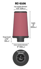 Load image into Gallery viewer, K&N Universal ChromeRound Tapered Air Filter 3in Flange ID / 6in Base OD / 4.5in Top OD / 8in Height Air Filters - Universal Fit K&N Engineering