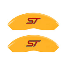 Load image into Gallery viewer, MGP 4 Caliper Covers Engraved Front & Rear No Bolts/St Yellow Finish Black Char 2018 Ford Fusion Caliper Covers MGP