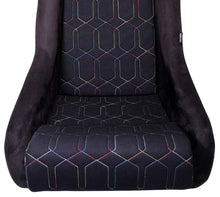 Load image into Gallery viewer, NRG FRP Bucket Seat (Black w/ Multi Color Geometric Pattern) - Large Race Seats NRG