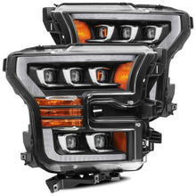 Load image into Gallery viewer, AlphaRex 17-20 Ford Raptor NOVA LED Proj Headlights Plank Style Matte Black w/Activ Light/Seq Signal Headlights AlphaRex