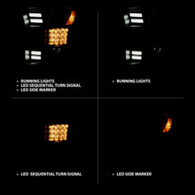 Load image into Gallery viewer, ANZO 15-17 Ford F-150 Proj Headlights w/ Plank Style Design Chrome w/ Amber Sequential Turn Signal Headlights ANZO