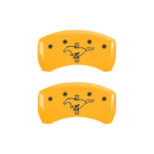 Load image into Gallery viewer, MGP Rear set 2 Caliper Covers Engraved Rear 2015/Bar & Pony Yellow finish black ch Caliper Covers MGP