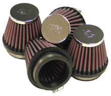 Load image into Gallery viewer, K&N Universal Chrome Filter 2.125 in Flange ID / 3in Base OD / 2in Top OD / 2.75in H (4 per box) Air Filters - Universal Fit K&N Engineering