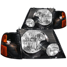 Load image into Gallery viewer, ANZO 2002-2005 Ford Explorer Crystal Headlights Black w/ Corner Lights 2pc Headlights ANZO