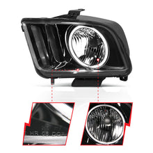 Load image into Gallery viewer, ANZO 2005-2009 Ford Mustang Crystal Headlights w/ Halo Black (CCFL) Headlights ANZO