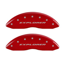 Load image into Gallery viewer, MGP 4 Caliper Covers Engraved Front & Rear Explorer Red finish silver ch Caliper Covers MGP