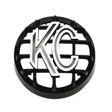 Load image into Gallery viewer, KC HiLiTES 4in. Round ABS Stone Guard for Rally 400 (Single) - Black w/White KC Logo Light Covers and Guards KC HiLiTES
