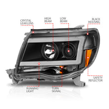 Load image into Gallery viewer, ANZO 05-09 Toyota Tacoma Projector Light Bar Style Headlights w/ C Light Bar Headlights ANZO