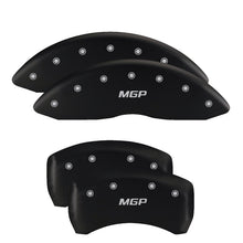 Load image into Gallery viewer, MGP 4 Caliper Covers Engraved Front & Rear MGP Black finish silver ch Caliper Covers MGP