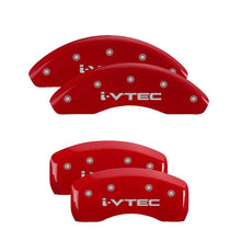 Load image into Gallery viewer, MGP 4 Caliper Covers Engraved Front & Rear i-Vtec Red finish silver ch Caliper Covers MGP