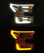 Load image into Gallery viewer, AlphaRex 15-17 Ford F-150 PRO-Series Projector Headlights Plank Style Chrm w/Activ Light/Seq Signal Headlights AlphaRex