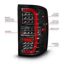 Load image into Gallery viewer, ANZO 14-18 GMC Sierra 1500 Full LED Taillights Black Housing Clear Lens (w/C Light Bars) Tail Lights ANZO