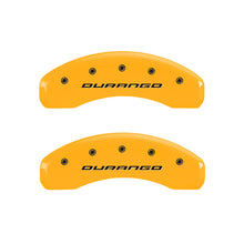 Load image into Gallery viewer, MGP 4 Caliper Covers Engraved Front & Rear Durango Yellow Finish Black Char 2007 Dodge Durango Caliper Covers MGP