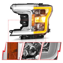 Load image into Gallery viewer, ANZO 2018-2020 Ford F-150 Projector Headlight w/Plank Style Switchback Chrome Housing Headlights ANZO