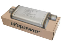 Load image into Gallery viewer, aFe MACHForce XP SS Muffler 2.5in Center Inlet / 2.5in Offset Outlet 18in L x 9in W x4in H Body Muffler aFe
