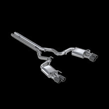 Load image into Gallery viewer, MBRP 18-20 Ford Mustang GT 5.0 w/ Quad Tip Active Exhaust Cat Back Split Rear T304 w/ Carb Fib Tips Catback MBRP