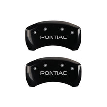 Load image into Gallery viewer, MGP 4 Caliper Covers Engraved Front & Rear Pontiac Black Finish Silver Char 2007 Pontiac Solstice Caliper Covers MGP