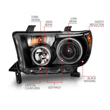 Load image into Gallery viewer, ANZO 2007-2013 Toyota Tundra Projector Headlights w/ Halo Black (CCFL) Headlights ANZO