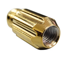 Load image into Gallery viewer, NRG 500 Series M12 X 1.5 Bullet Shape Steel Lug Nut Set - 21 Pc w/Lock Key - Chrome Gold Lug Nuts NRG