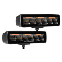 Load image into Gallery viewer, Go Rhino Xplor Blackout Combo Series Sixline LED Flood Lights w/Amber (Surface Mount) - Blk (Pair) Light Bars & Cubes Go Rhino