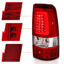 Load image into Gallery viewer, ANZO 2003-2006 Chevy Silverado 1500 LED Taillights Plank Style Chrome With Red/Clear Lens Tail Lights ANZO