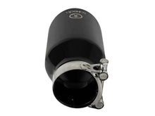 Load image into Gallery viewer, aFe Takeda 304 Stainless Steel Clamp-On Exhaust Tip 2.5in.Inlet / 4in Outlet - Black Tips aFe