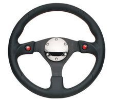 Load image into Gallery viewer, NRG Reinforced Steering Wheel (320mm) Blk Leather w/Dual Buttons Steering Wheels NRG